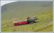 Train on snowdown mountain
